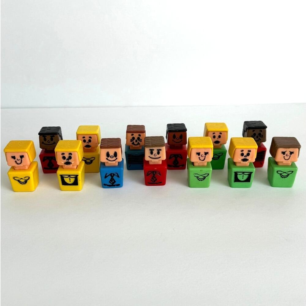 Vintage 1970's Playskool Blockhead Familiar Places People Lot of 13